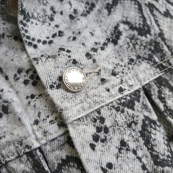 Alexander Wang Game Snake Print Casual Oversized Denim Jacket - Picture 5 of 10